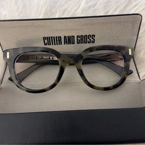 CUTLER AND GROSS- GREEN & BLACK CAMO EYE GLASSES. 1304 GREAT CONDITION